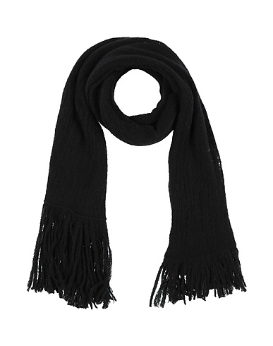 ISABEL BENENATO Scarves and foulards Black 54% Merino Wool, 22% Yak wool, 19% Polyamide, 5% Elastane