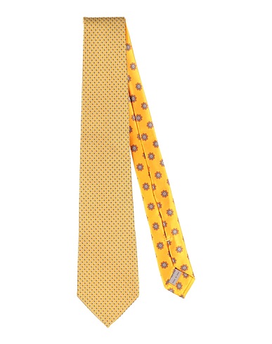 CANALI Cravatte e papillon Giallo 100% Seta
