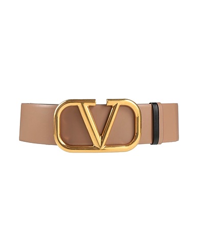VALENTINO GARAVANI High-waist belt Light brown Leather, Metal