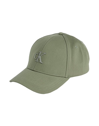 CALVIN KLEIN JEANS Hat Military green 100% Cotton