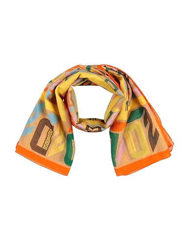 DSQUARED2 Scarves and foulards Orange 72% Cotton, 28% Silk