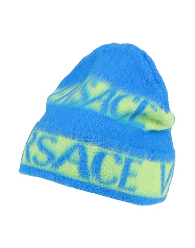 VERSACE YOUNG Hat Blue 100% Virgin Wool