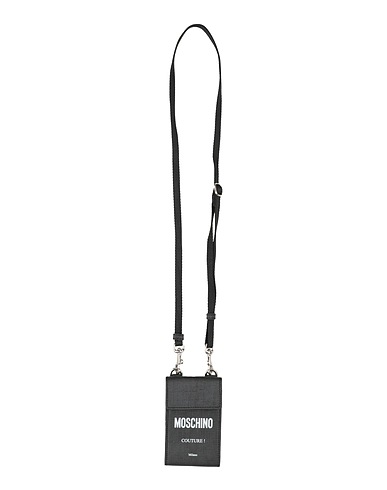 MOSCHINO Small Leather Goods Black Leather, Textile fibres