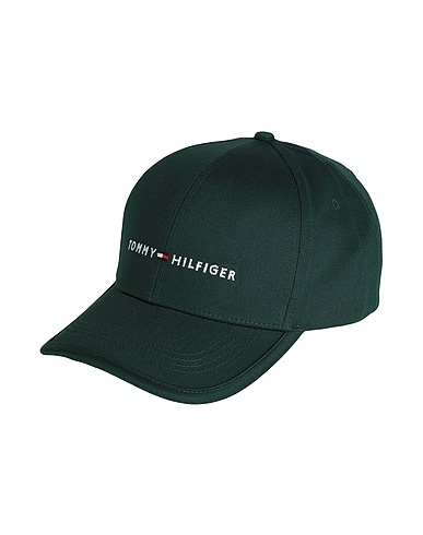 TOMMY HILFIGER Hat Dark green 100% Cotton