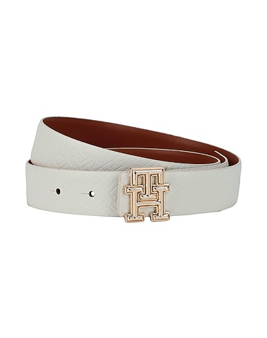 TOMMY HILFIGER Regular belt Off white 100% Buffalo leather