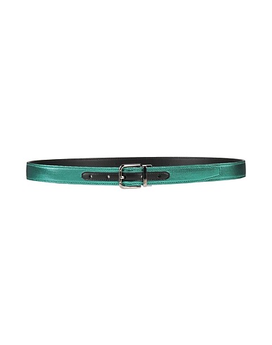 DOLCE&GABBANA テキスタイルベルト エメラルド ポリエステル 82% / Lurex® 12% / 牛革（カーフ） 6%