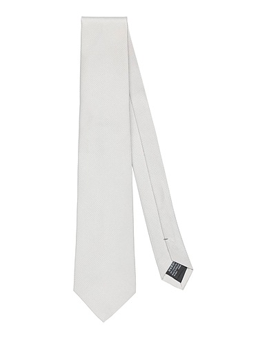 DUNHILL Ties and bow ties Light grey 100% Mulberry silk