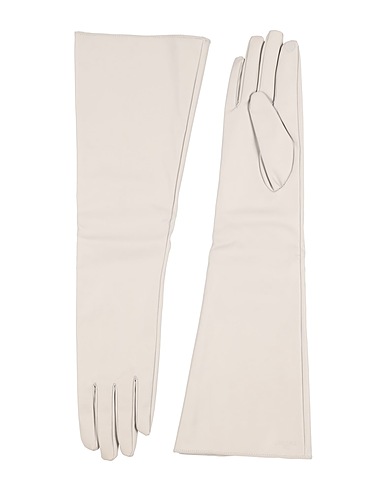 TWINSET Gloves Light grey 100% Polyurethane
