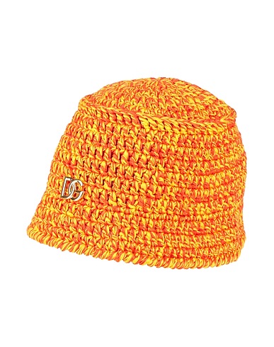 DOLCE&GABBANA Hat Orange 100% Cotton, Zamak