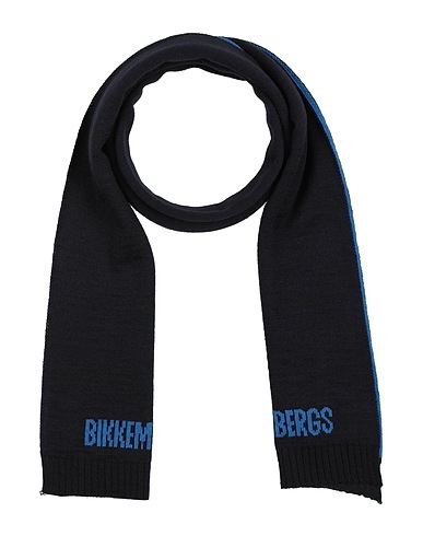 BIKKEMBERGS Scarves and foulards Midnight blue 50% Acrylic, 50% Wool