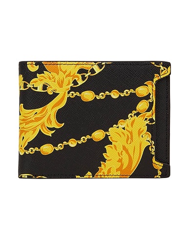 VERSACE JEANS COUTURE Portafoglio Nero Pelle di vitello