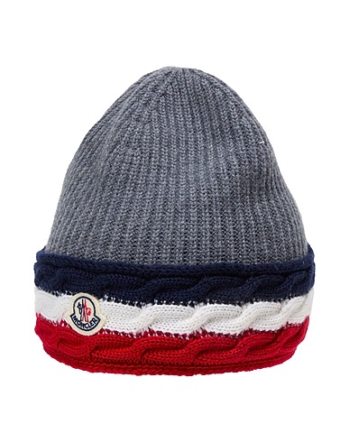 MONCLER 帽子 グレー バージンウール 100%