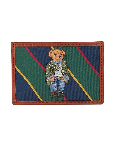 POLO RALPH LAUREN Small Leather Goods POLO BEAR JACQUARD CARD CASE
 Tan 100% Polyester