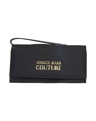 VERSACE JEANS COUTURE Wallet Black Polyester, Polyurethane resin
