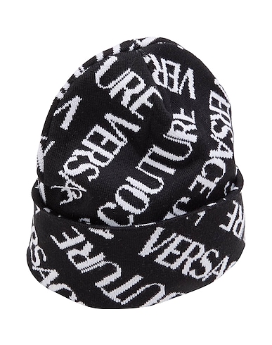 VERSACE JEANS COUTURE Hat Black 50% Wool, 50% Acrylic