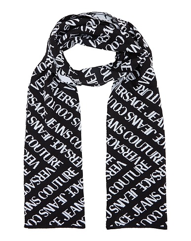 VERSACE JEANS COUTURE Scarves and foulards Black 50% Acrylic, 50% Wool