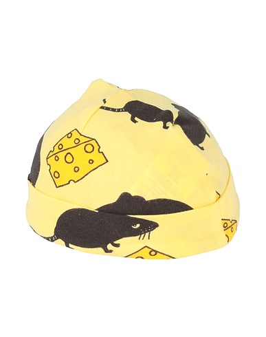 MINI RODINI Hat Pastel yellow 95% Organic cotton, 5% Elastane