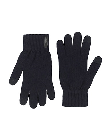 EMPORIO ARMANI Handschuhe Nachtblau 100% Schurwolle, Rindsleder