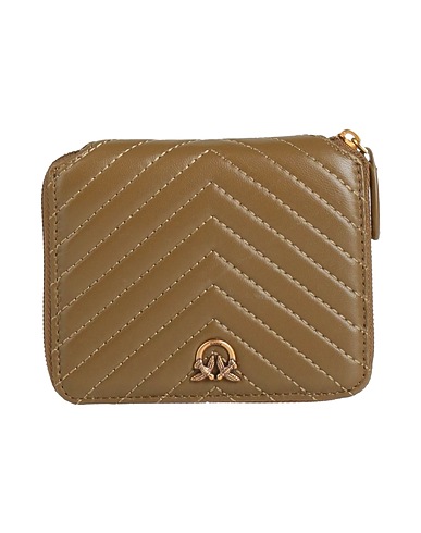 PINKO Wallet Khaki 100% Sheepskin