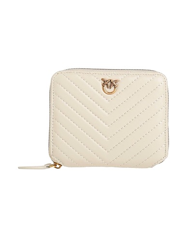 PINKO Brieftasche Cremeweiß 100% Schafleder