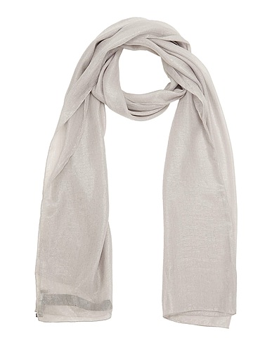 EMPORIO ARMANI Scarves and foulards Light grey 74% Silk, 26% Polyamide