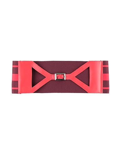 ISAIA Belts Red Leather, Textile fibers