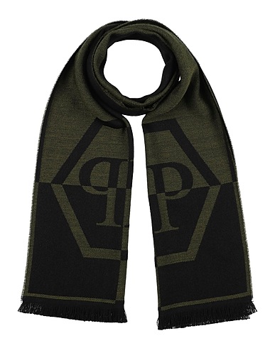 PHILIPP PLEIN Scarves and foulards Military green 50% Wool, 50% Acrylic