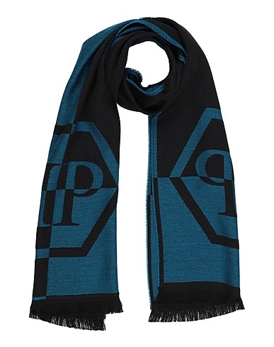 PHILIPP PLEIN Scarves and foulards Deep teal 50% Wool, 50% Acrylic