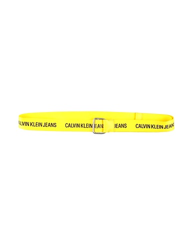 CALVIN KLEIN JEANS Cintura in tessuto Giallo 100% Poliestere, Pelle di bovino