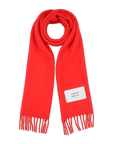 MAISON KITSUNÉ Sciarpe e foulard Rosso pomodoro 80% Lana di alpaca, 20% Poliammide