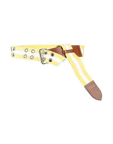 ERIKA CAVALLINI Regular belt Yellow Leather, Textile fibres