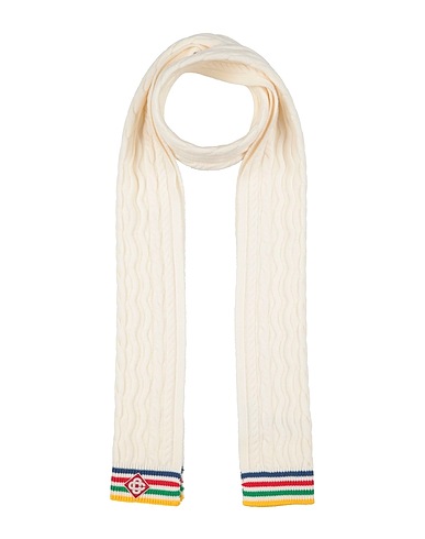 CASABLANCA Scarves and foulards White 100% Merino Wool, Rayon, Polyester