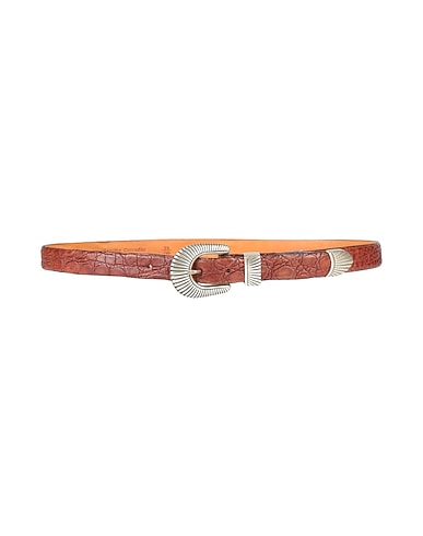 ELEVENTY Leather belt Brown Crocodile leather