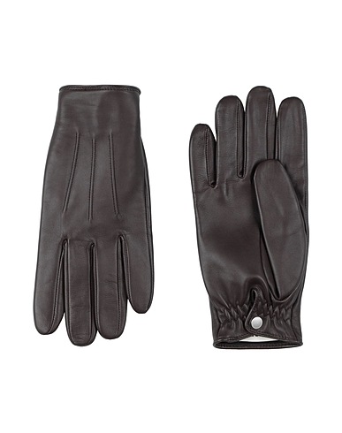 SANDRO Gloves Dark brown 100% Lambskin