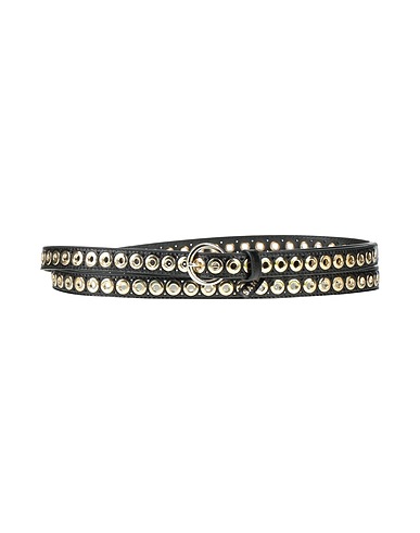 SANDRO Thin belt Black Cowhide, Zamak, Brass