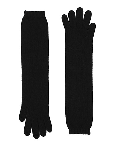 GENTRYPORTOFINO Gloves Black 70% Virgin Wool, 30% Cashmere