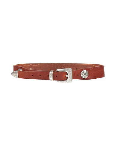 ELEVENTY Belts Brown Leather, Metal