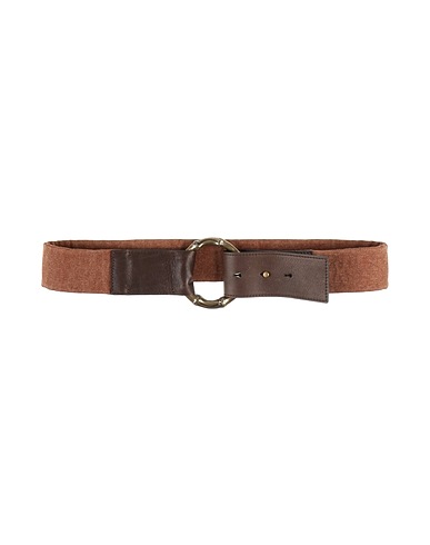 ELEVENTY Belts Brown Leather, Textile fibres