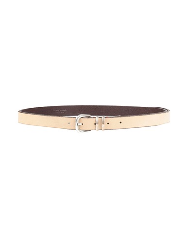 ELEVENTY Leather belt Beige Leather, Metal