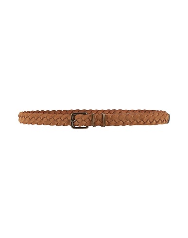 ELEVENTY Leather belt Camel Leather, Metal