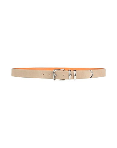 ELEVENTY Leather belt Beige Leather, Natural raffia
