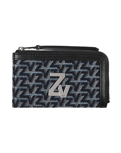 ZADIG&VOLTAIRE Small Leather Goods Navy Leather, Textile fibers