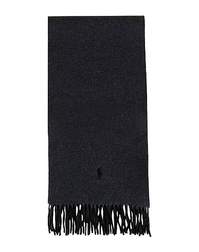 POLO RALPH LAUREN Scarves and foulards FRINGE-TRIM WOOL SCARF
 Charcoal 65% Wool, 35% Recycled wool