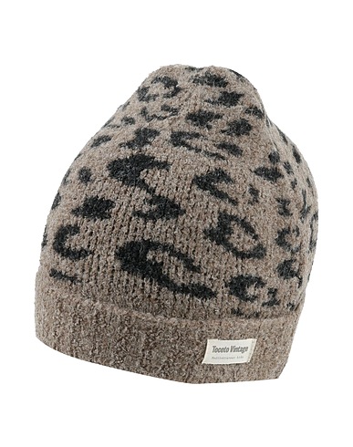 TOCOTO VINTAGE Hat Taupe 45% Polyacrylic, 27% Polyamide, 17% Viscose, 10% Wool, 1% Elastane