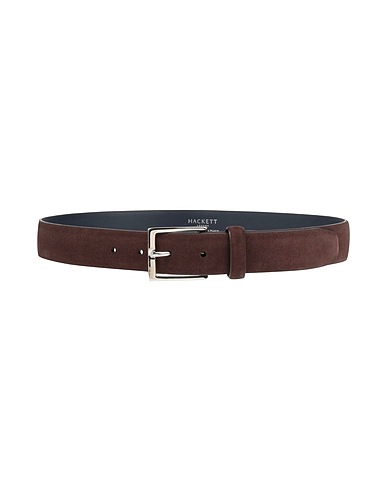 HACKETT Leather belt Dark brown 100% Cow leather