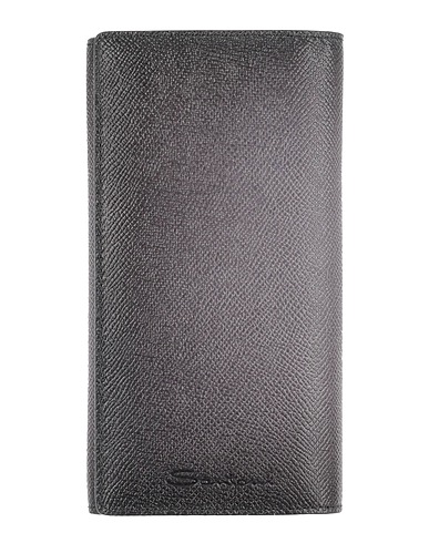 SANTONI Wallet Charcoal Leather
