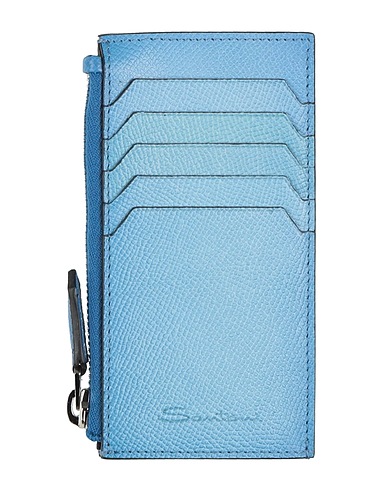 SANTONI Small Leather Goods Light blue Leather