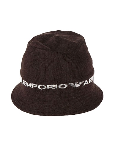 EMPORIO ARMANI Hat Dark brown 35% Viscose, 35% Cotton, 25% Polyamide, 5% Cashmere