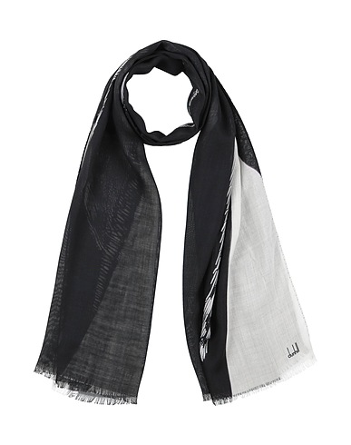 DUNHILL Scarves and foulards Black 70% Wool, 30% Mulberry silk