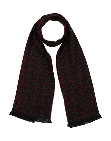 PHILIPP PLEIN Scarves and foulards Burgundy 50% Wool, 50% Acrylic